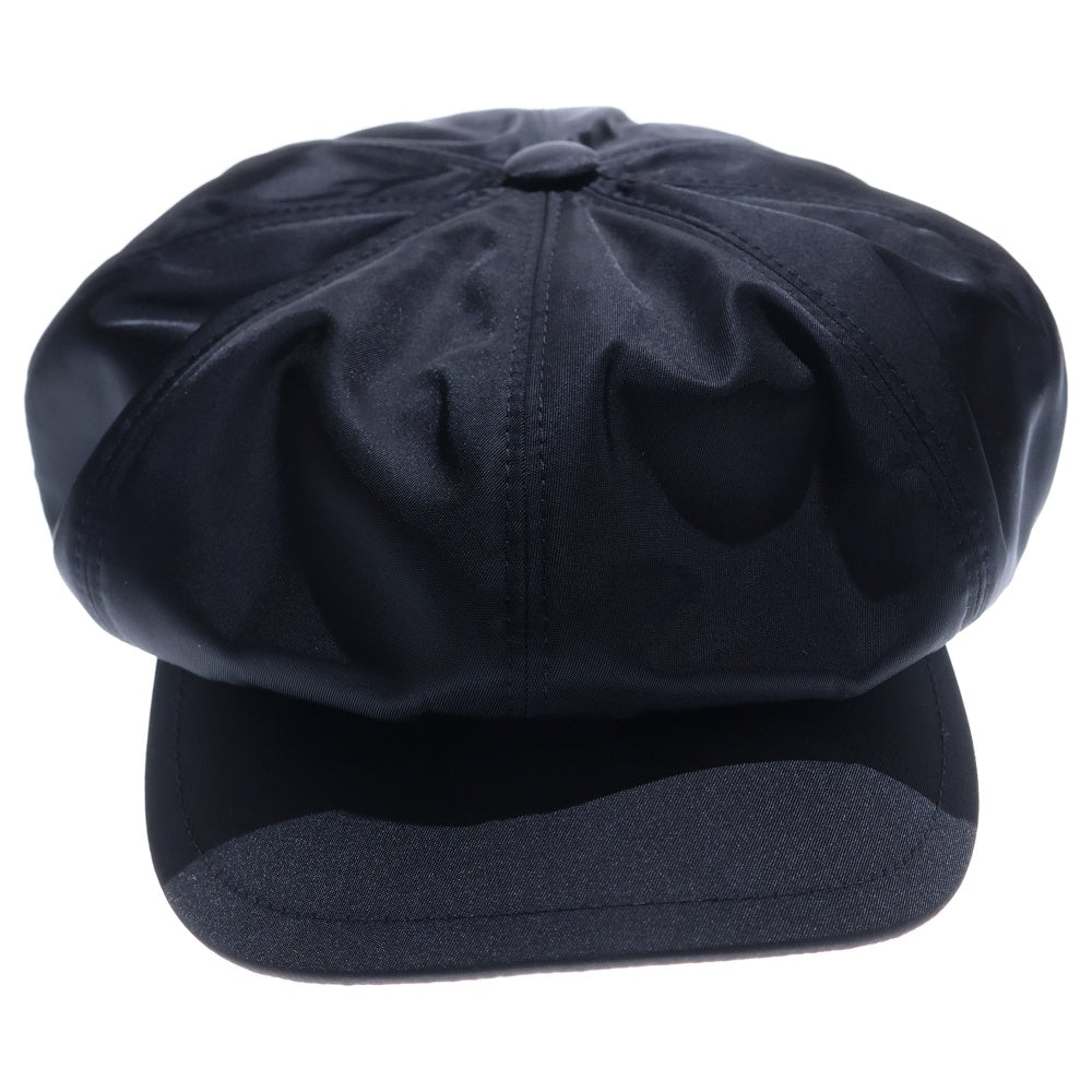 PRADA(プラダ) ロゴ三角プレート キャスケット 帽子 ブラック ナイロン テスート S 1HC551