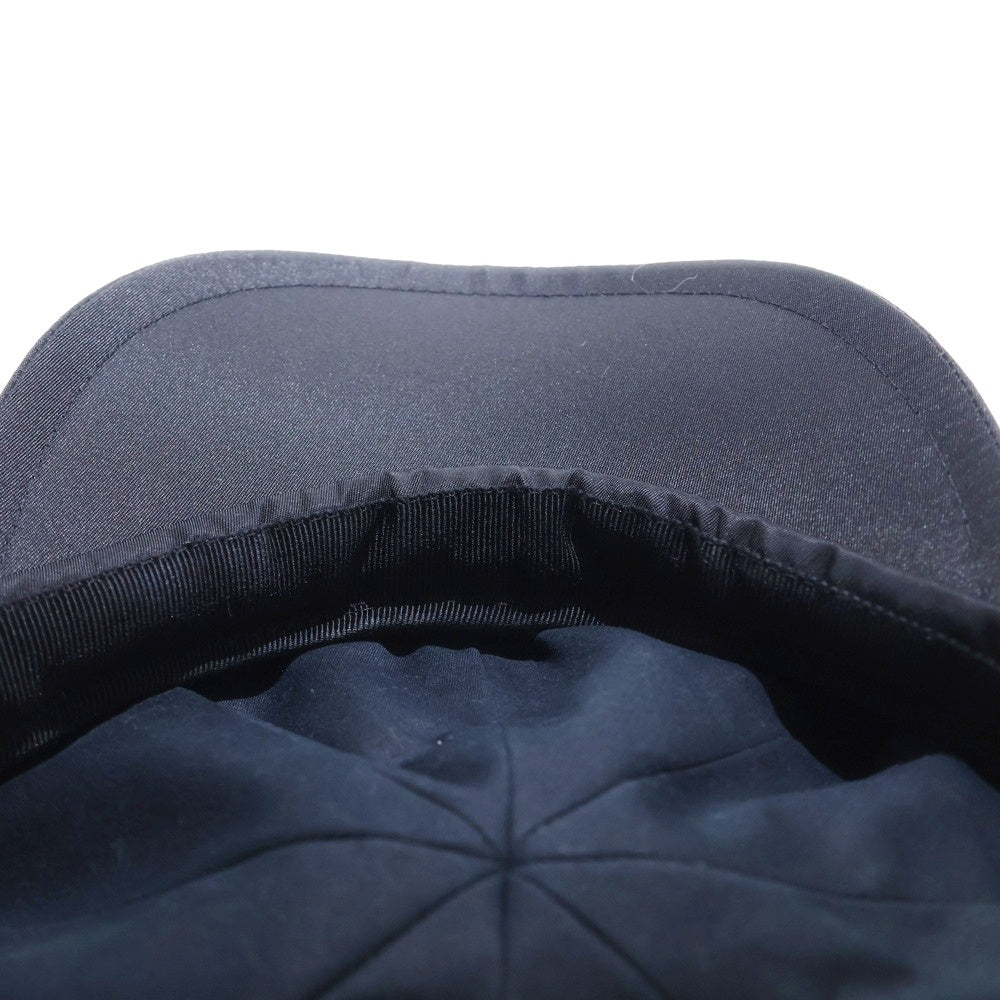 PRADA(プラダ) ロゴ三角プレート キャスケット 帽子 ブラック ナイロン テスート S 1HC551