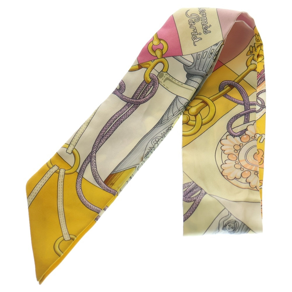 HERMES(エルメス) ツイリー クリティケス シルクスカーフ ピンク×イエロー