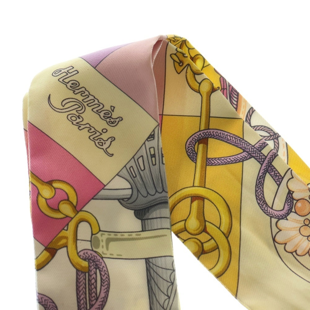 HERMES(エルメス) ツイリー クリティケス シルクスカーフ ピンク×イエロー