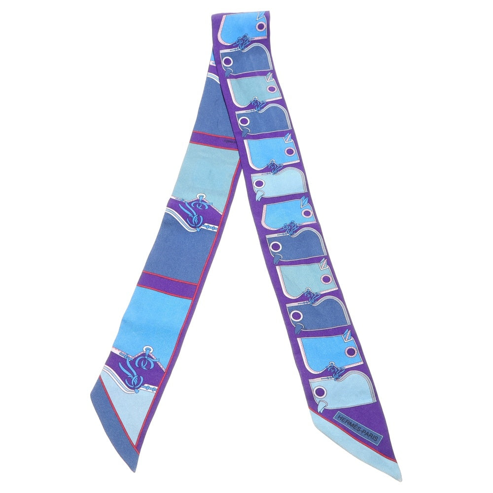 HERMES(エルメス) ツイリー カマイユ シルクスカーフ ブルー×パープル