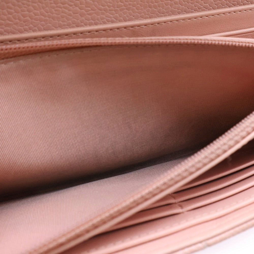 CHANEL(シャネル) ボーイシャネル 長財布 ロングウォレット カードケース キャビアスキン ピンク ゴールド金具