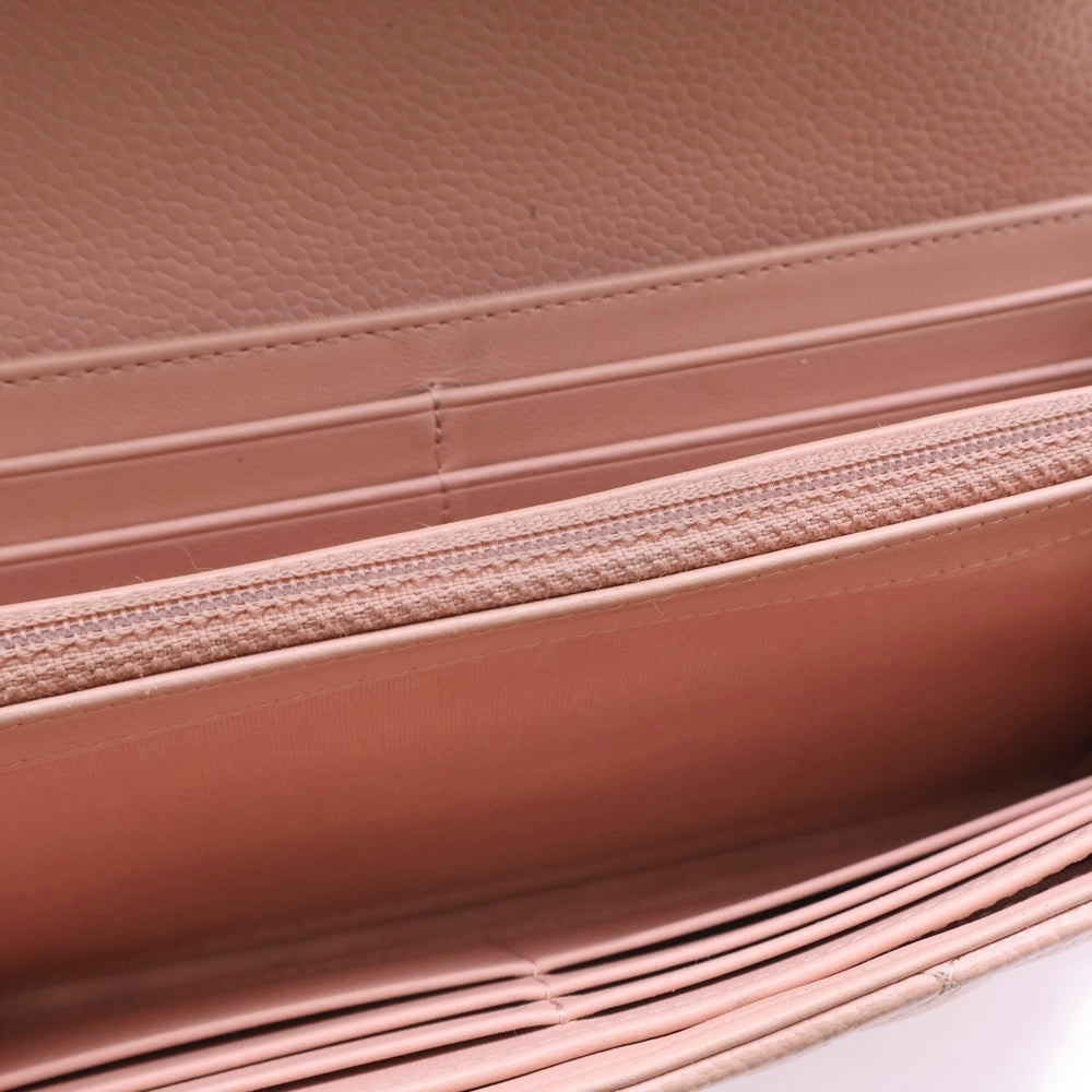 CHANEL(シャネル) ボーイシャネル 長財布 ロングウォレット カードケース キャビアスキン ピンク ゴールド金具