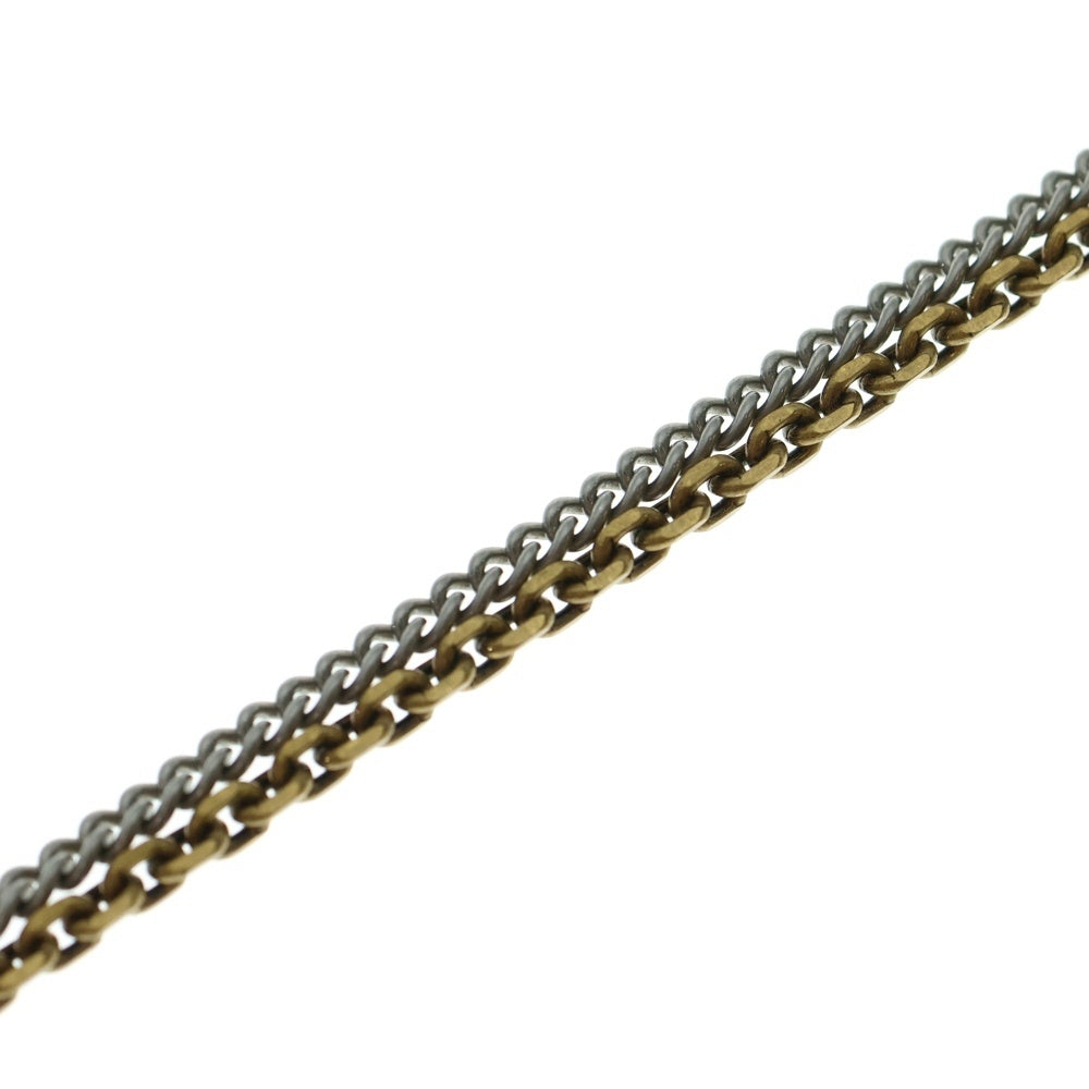 DIOR(ディオール) ジャディオール ラインストーン ロゴ ネックレス ペンダント チェーン ゴールド×シルバー GP