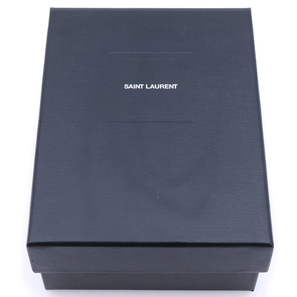 SAINT LAURENT PARIS(サンローランパリ) YSLライン オリガミ タイニーウォレット 三つ折り財布 コンパクトウォレット カードケース ブラック レザー 620287 ゴールド金具