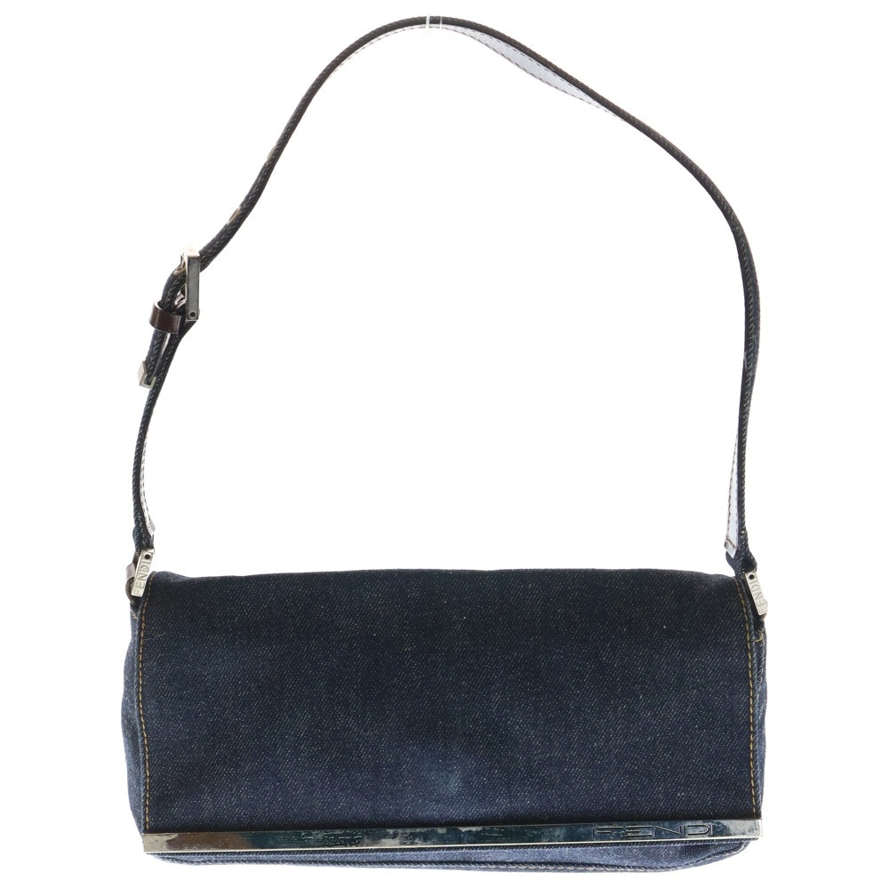 FENDI(フェンディ) ハンドバッグ ミニバッグ ワンショルダーバッグ インディゴブルー×ブラウン シルバー金具