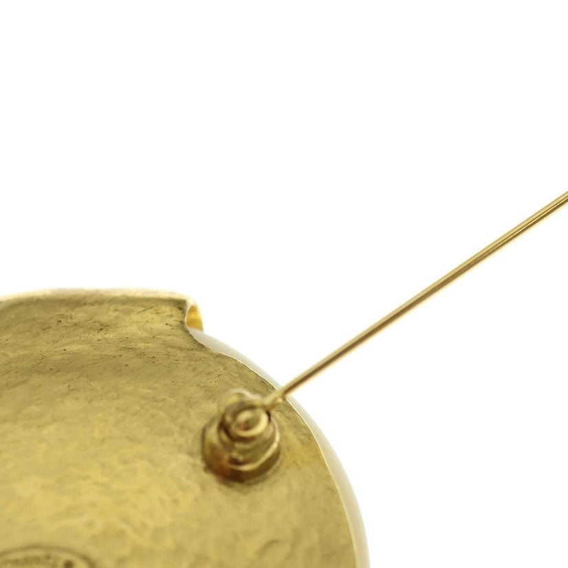 CHANEL(シャネル) ヴィンテージ ストーン ブローチ ピンバッジ クリーム アイボリー×ゴールド GP