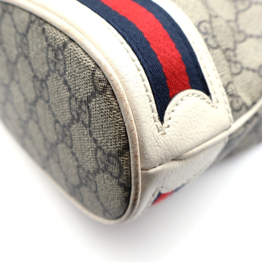 GUCCI(グッチ) オフィディア スモール バケットバッグ GGスプリームキャンバス ハンドバッグ ショルダーバッグ ホワイト×ベージュ 550621 ゴールド金具