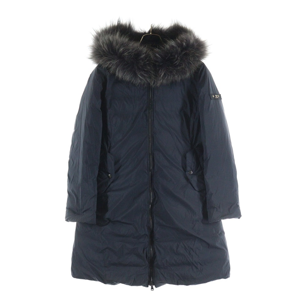 TATRAS(タトラス) 20AW ISERA イセラ リバーシブル ファー フーデッド ジップアップ ダウン ロング ジャケット コート ブラック レディース JTA20A4706