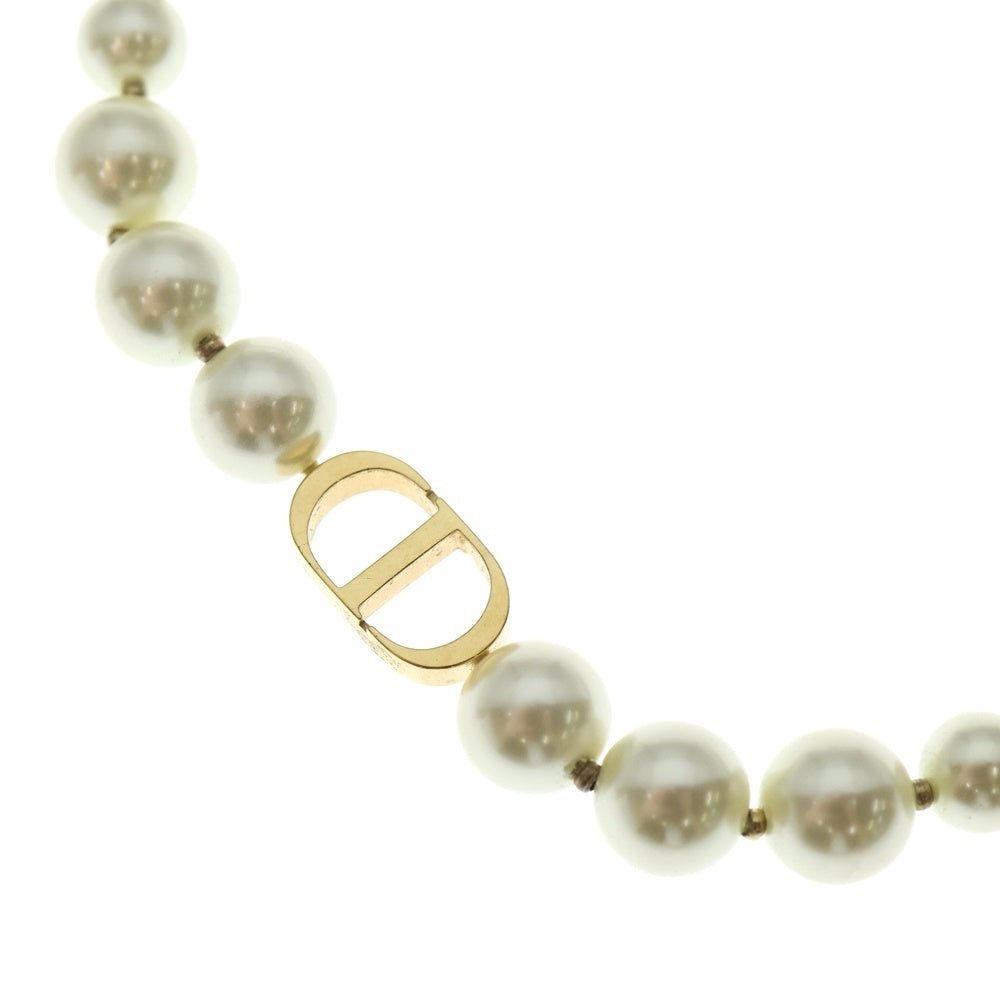 DIOR(ディオール) CDロゴ フェイクパールネックレス チョーカー ゴールド×アイボリー GP