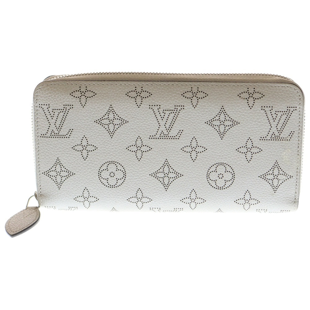 LOUIS VUITTON(ルイヴィトン) マヒナ ジッピーウォレット ロングウォレット カードケース 長財布 ベージュ レザー M69821 シルバー金具