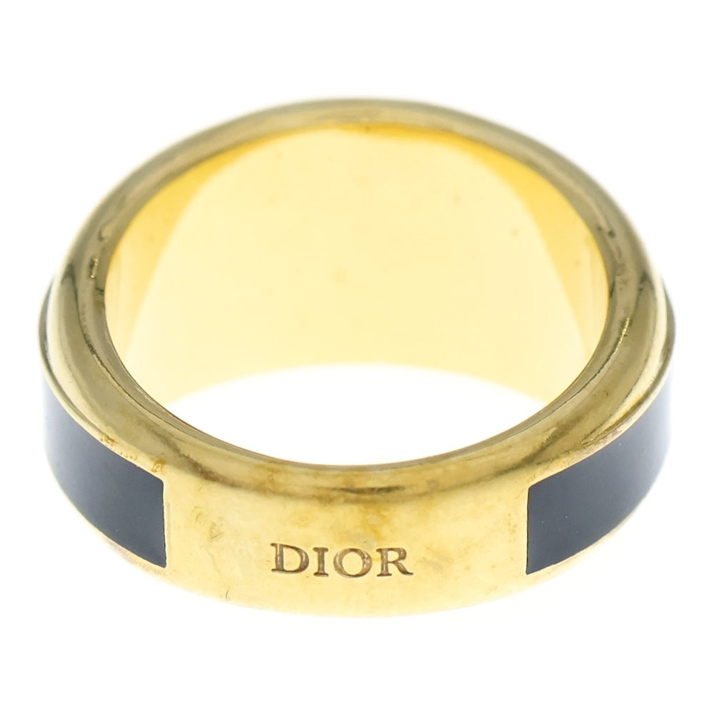 Christian Dior(クリスチャンディオール) CDラインロゴ リング 指輪 ゴールド/ブラック