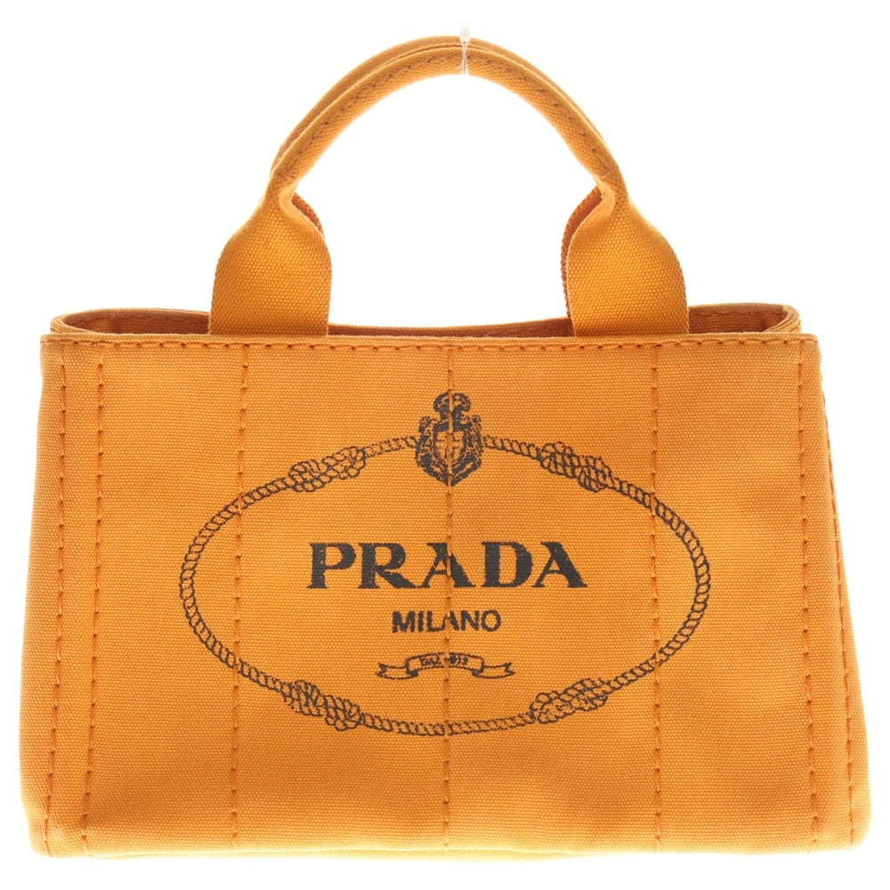 PRADA(プラダ) カナパ ハンドバッグ ミニトートバッグ オレンジ キャンバス