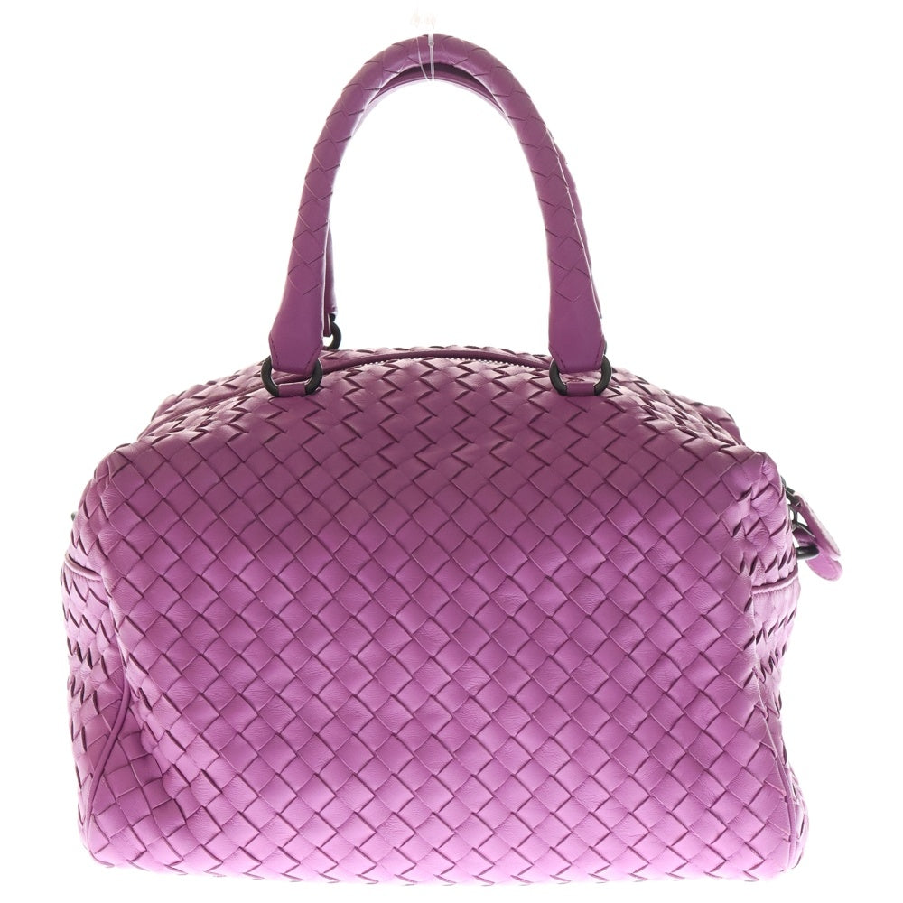 BOTTEGA VENETA(ボッテガヴェネタ) イントレチャート 2WAYハンドバッグ ショルダーバッグ ミニボストン パープル レザー シルバー金具