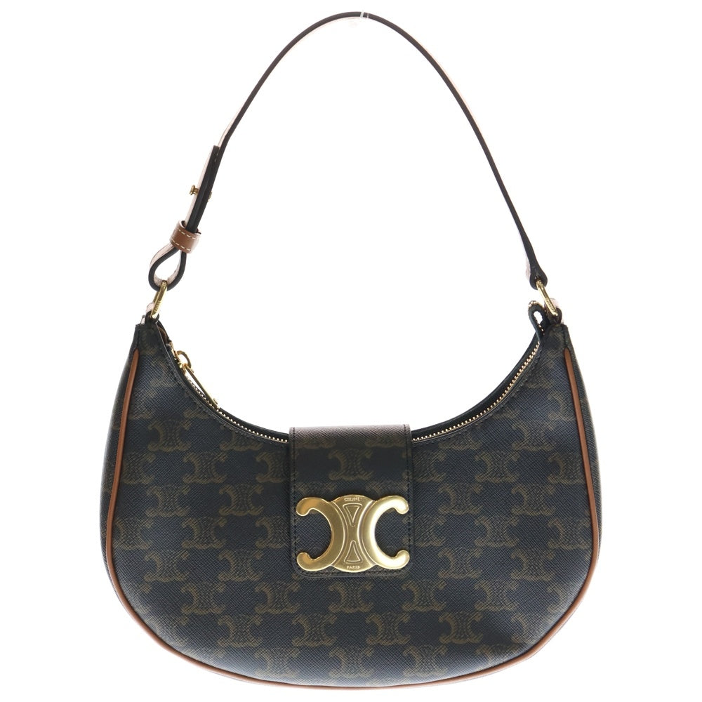 CELINE(セリーヌ) アヴァ トリオンフ ショルダーバッグ ワンショルダーバッグ ハンドバッグ ブラウン レザー×PVC ゴールド金具