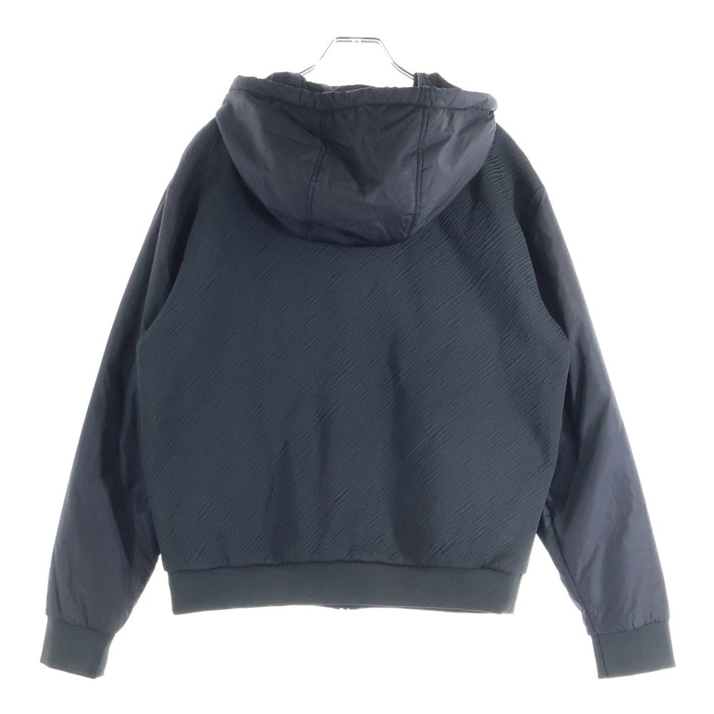 LOUIS VUITTON(ルイヴィトン) 24SS LVロゴ刺繍 ハイブリッド テクニカルコットン ジップアップ スウェットパーカー フーディー ブラック RM241M FVE HQY03W