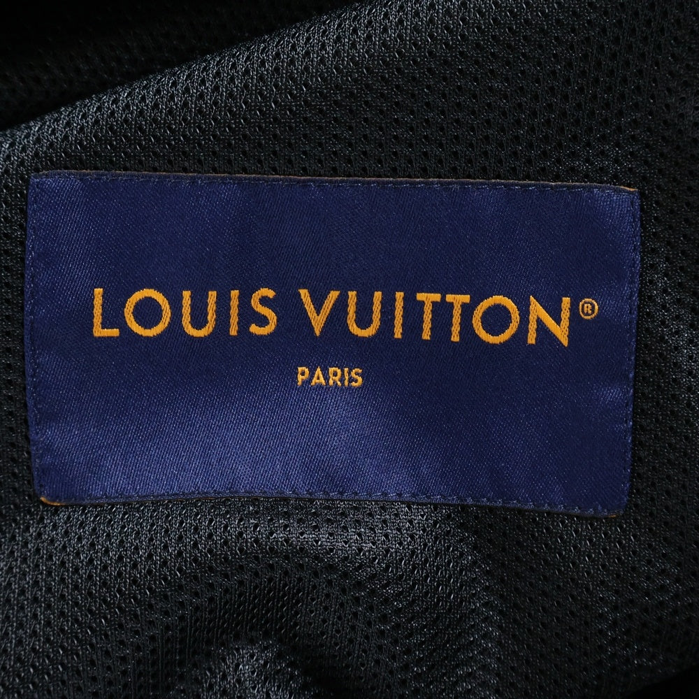 LOUIS VUITTON(ルイヴィトン) 24SS LVロゴ刺繍 ハイブリッド テクニカルコットン ジップアップ スウェットパーカー フーディー ブラック RM241M FVE HQY03W