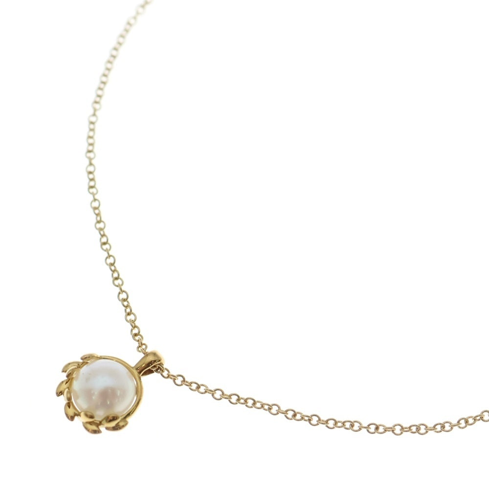 TIFFANY & Co.(ティファニー) オリーブリーフ パールネックレス Au750 K18 YG イエローゴールド ペンダント