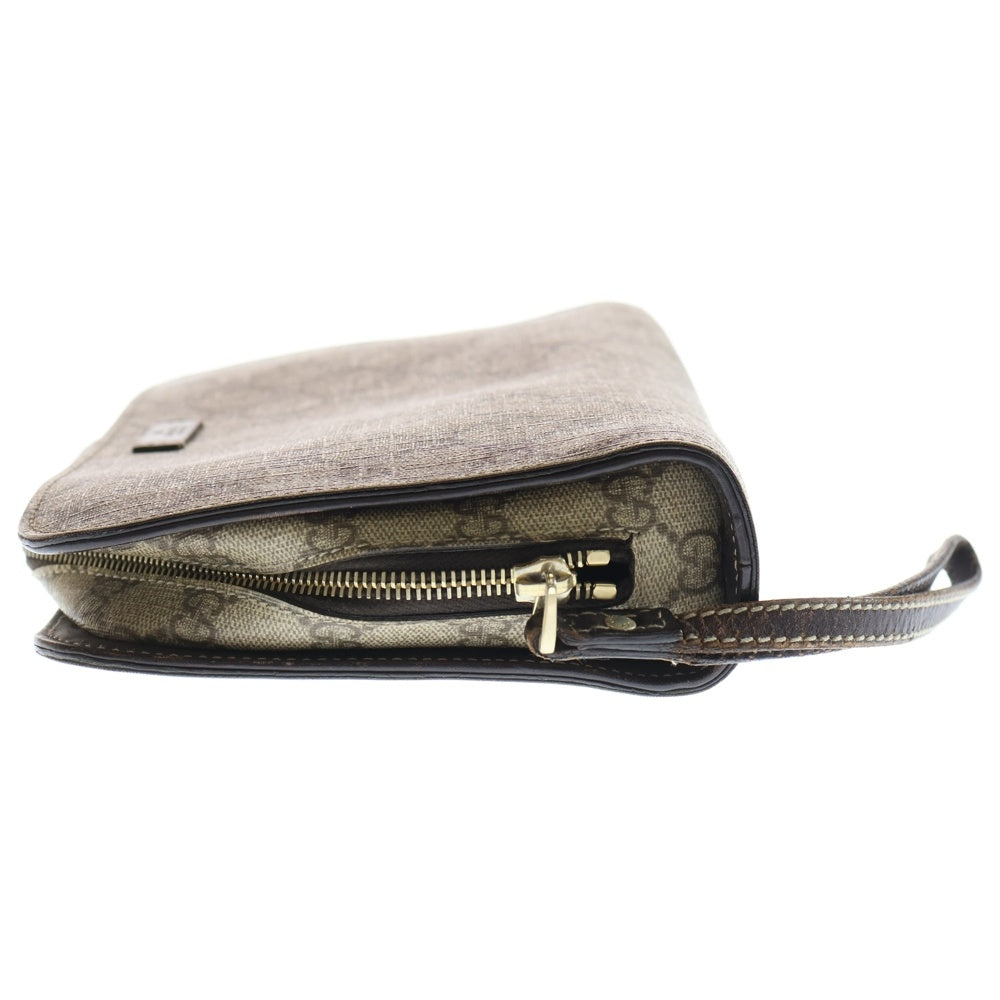 GUCCI(グッチ) GGスプリーム クラッチバッグ セカンドバッグ ベージュ PVC×レザー 201755