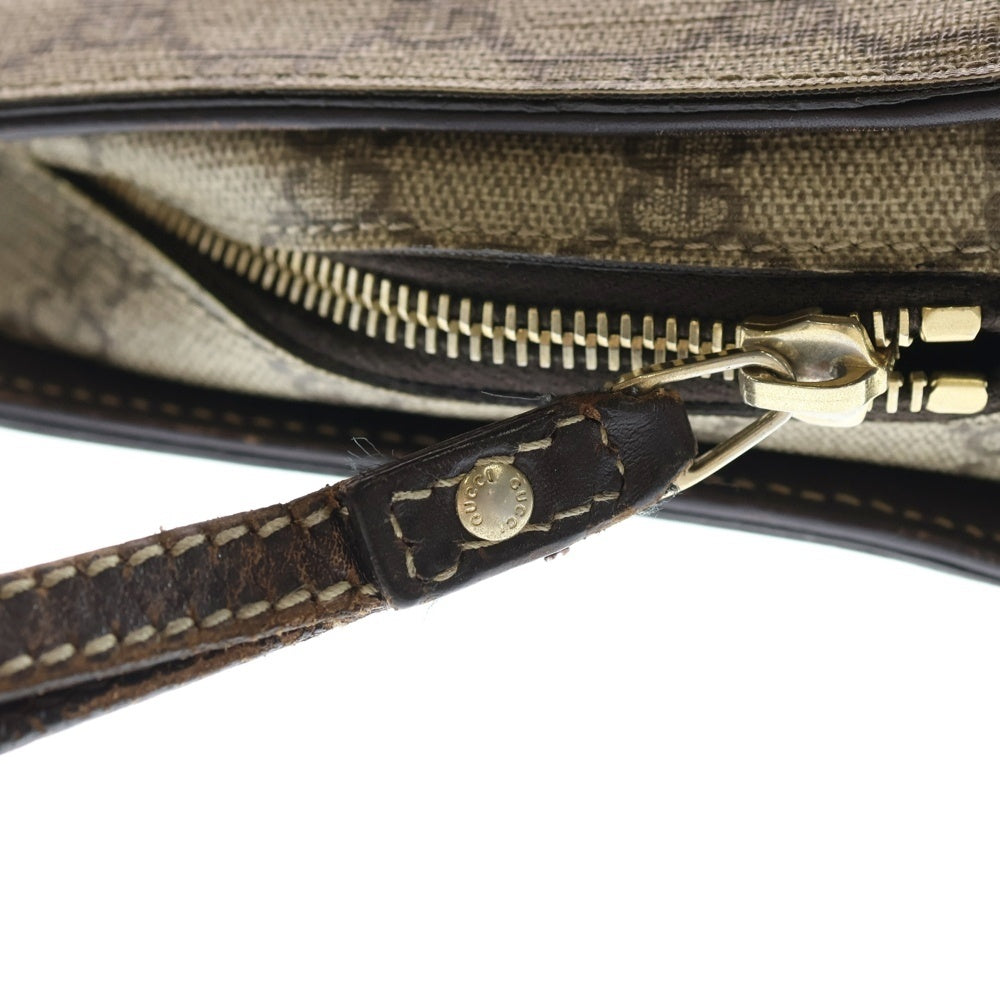 GUCCI(グッチ) GGスプリーム クラッチバッグ セカンドバッグ ベージュ PVC×レザー 201755