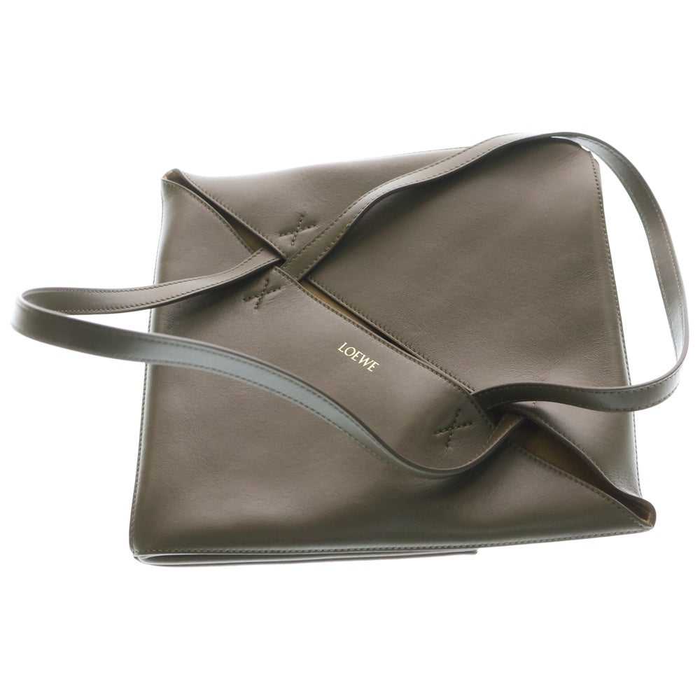 LOEWE(ロエベ) パズル フォルド トートバッグ ハンドバッグ オリーブ レザー レディース