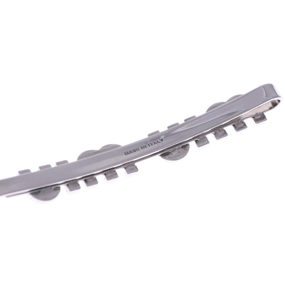 miumiu(ミュウミュウ) ロゴ ヘアピン ヘアクリップ GP ホワイト シルバー金具 レディース