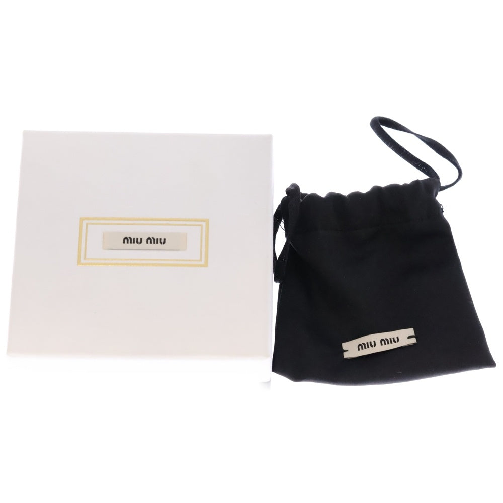 miumiu(ミュウミュウ) ロゴ ヘアピン ヘアクリップ GP ホワイト シルバー金具 レディース