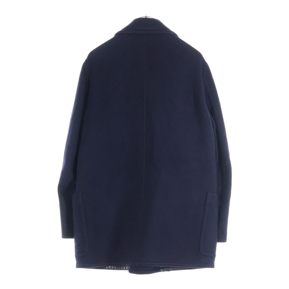 HERMES(エルメス) ラムレザートリム カシミヤ メルトン ダブルブレスト