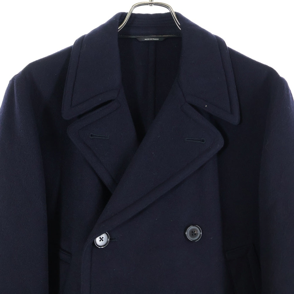 HERMES(エルメス) ラムレザートリム カシミヤ メルトン ダブルブレスト