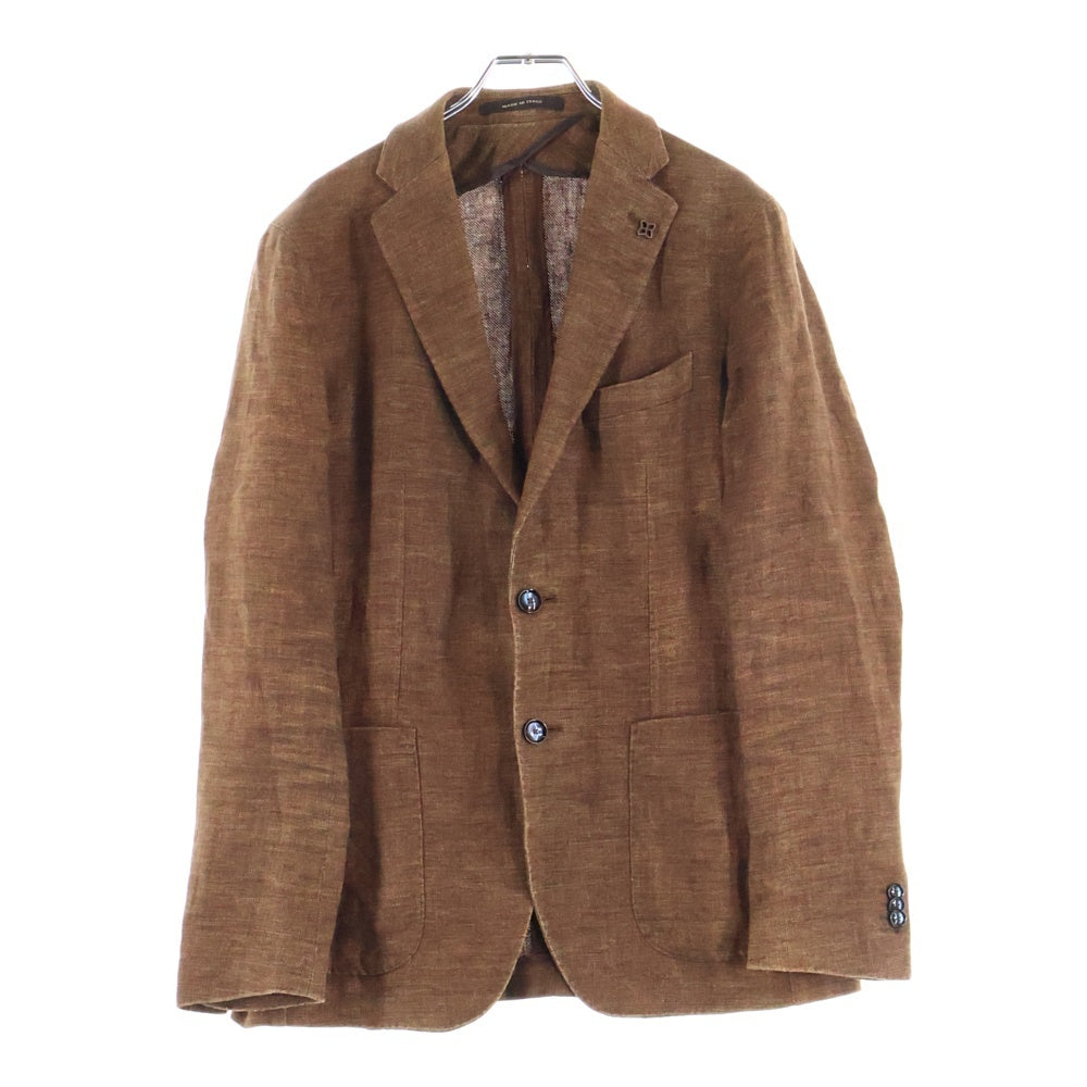 TAGLIATORE(タリアトーレ) MONTECARLOモンテカルロ ラペルピン リネン 2B テーラードジャケット ブラウン 1SMC22K
