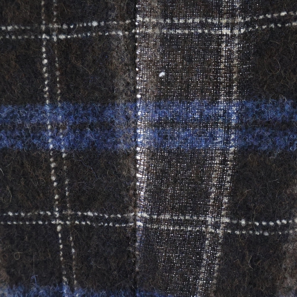 TAGLIATORE(タリアトーレ) MONTECARLO モンテカルロ チェック総柄 ラペルピン ウール 2B テーラードジャケット ブラウン/ブルー 1SMC22K