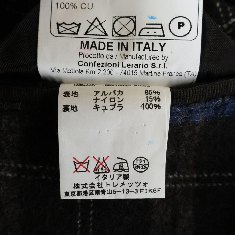 TAGLIATORE(タリアトーレ) MONTECARLO モンテカルロ チェック総柄 ラペルピン ウール 2B テーラードジャケット ブラウン/ブルー 1SMC22K