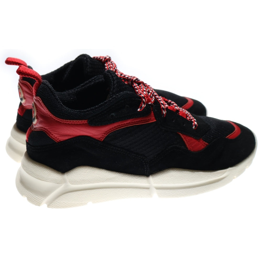 MONCLER(モンクレール) CALUM スエードレザー メッシュ ローカットシューズ スニーカー ブラック/レッド