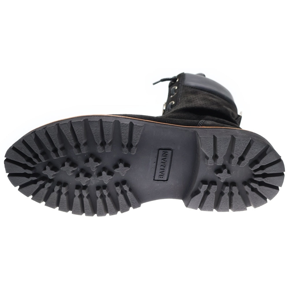 BALMAINセンタージップ スエードブーツ バルマン BALMAIN(バルマン) スエード パンチングレザー ジップデザイン