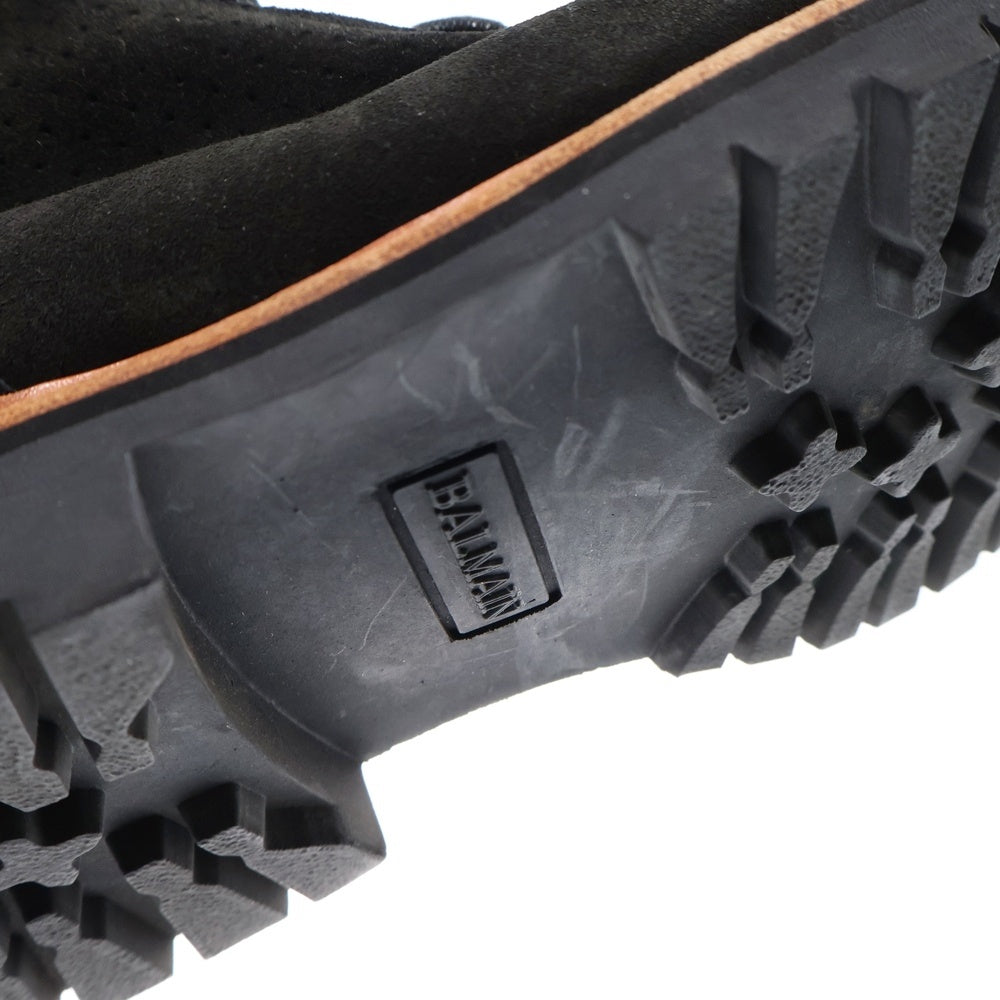 BALMAIN(バルマン) スエード パンチングレザー ジップデザイン