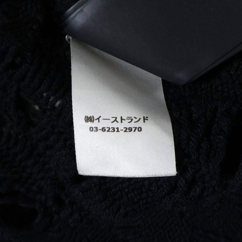 Palm Angels(パームエンジェルス) バックロゴジャガード ダメージ加工 クルーネック プルオーバー 長袖ニット セーター ブラック PMHE007E20KNI004