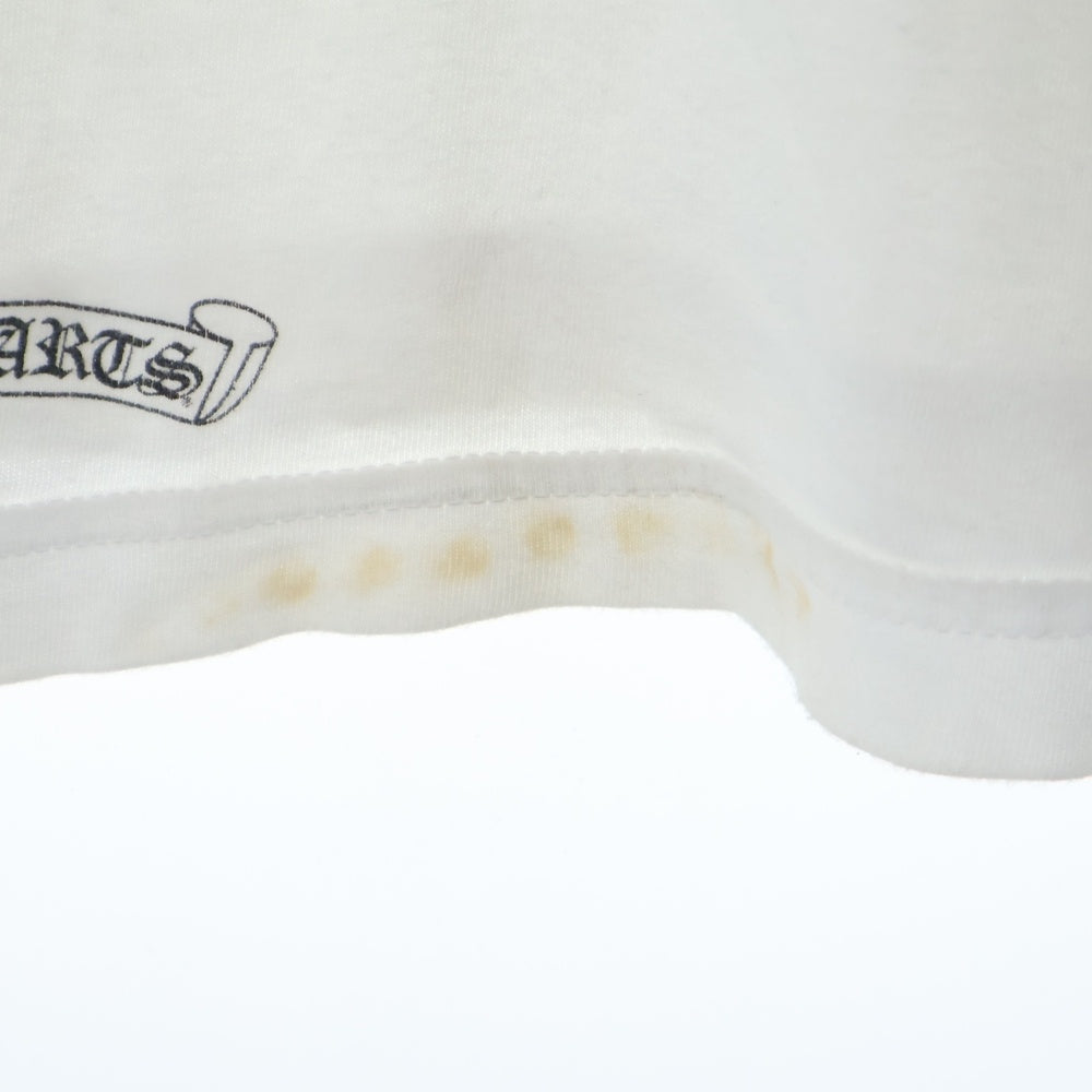 CHROME HEARTS(クロムハーツ) FLRL CRS HORSESHOE LS TEE 袖フローラル ホースシュー マルチカラー ロゴプリント クルーネック ロングスリーブ 長袖Tシャツ カットソー ホワイト
