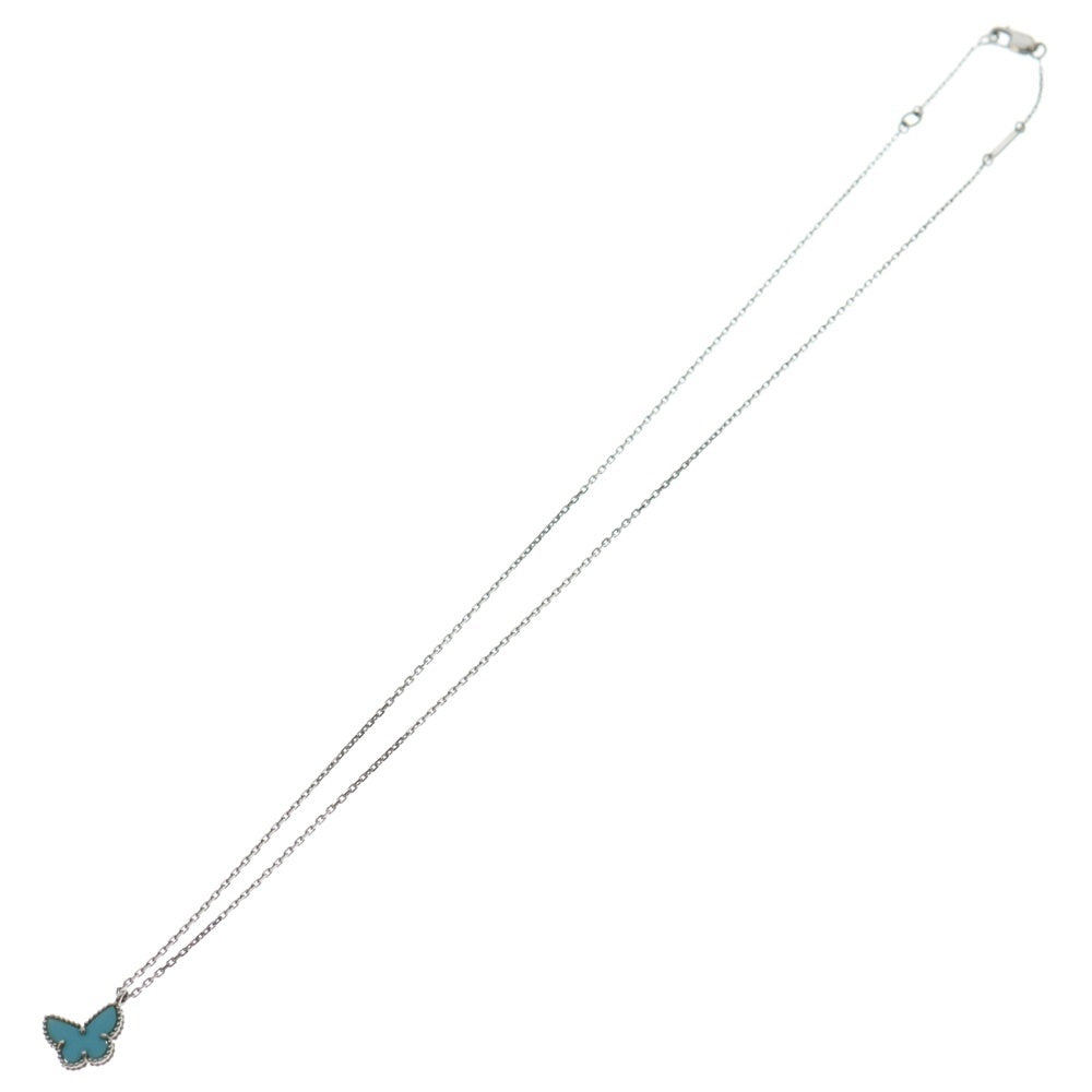 Van Cleef & Arpels(ヴァンクリーフアンドアーペル) スウィートアルハンブラ パピヨン ネックレス ターコイズ ホワイトゴールド Au750WG VCARF80500 ジュエリー レディース