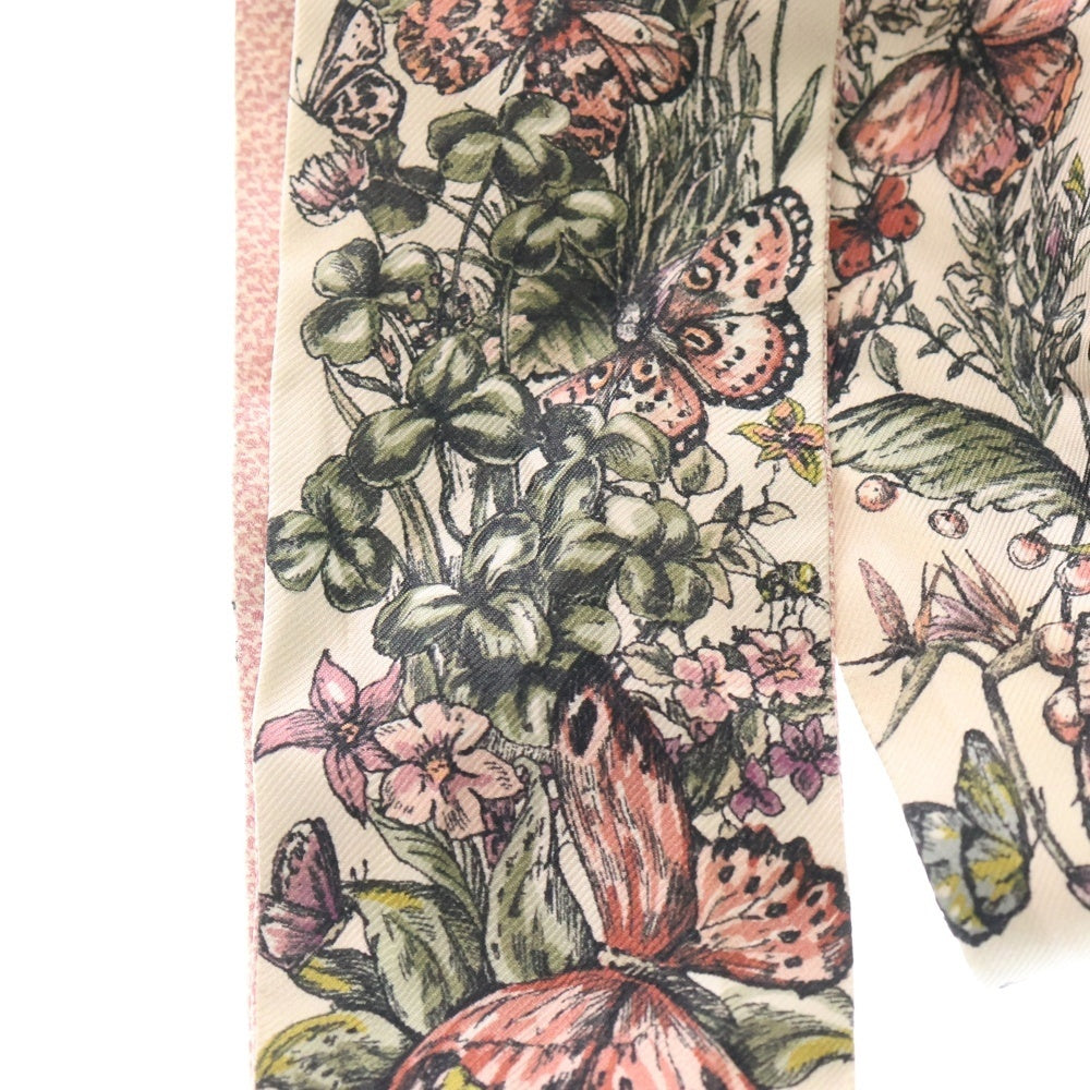 Christian Dior(クリスチャンディオール) ミッツァ シルクスカーフ 花柄 ピンク