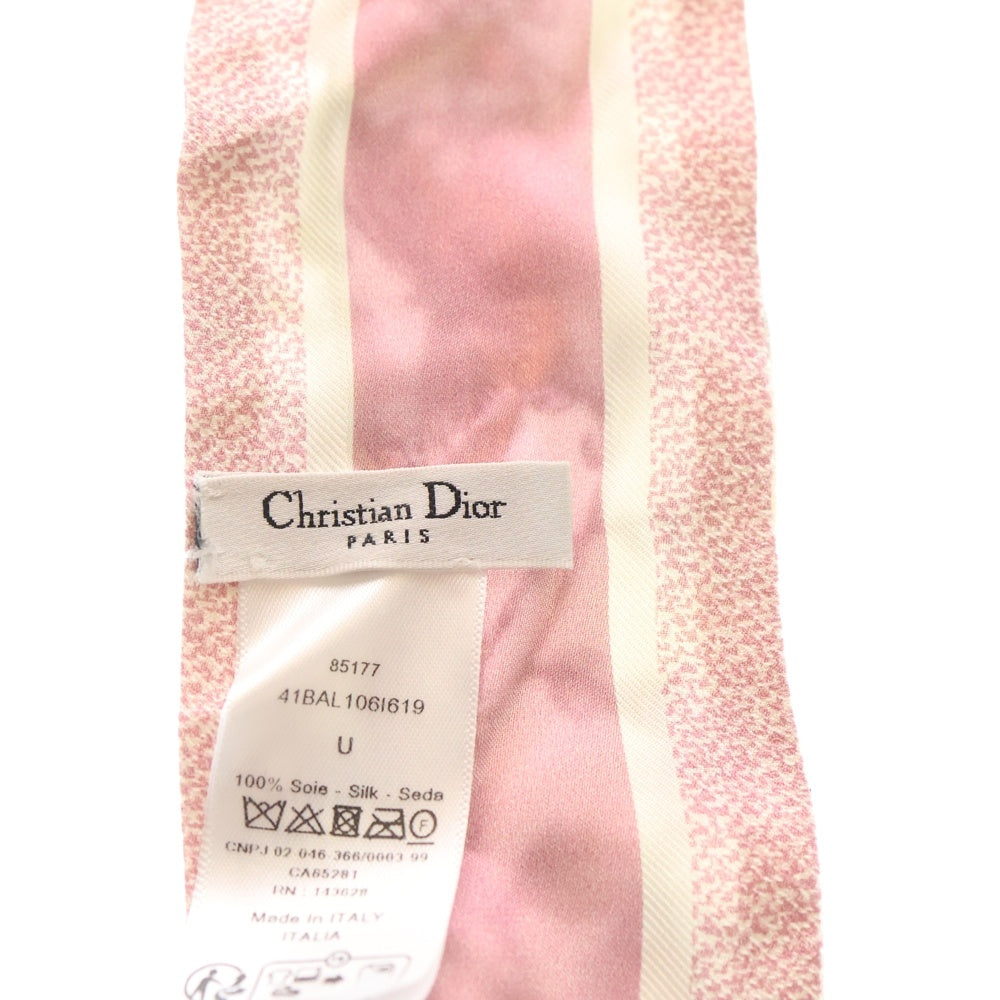 Christian Dior(クリスチャンディオール) ミッツァ シルクスカーフ 花柄 ピンク