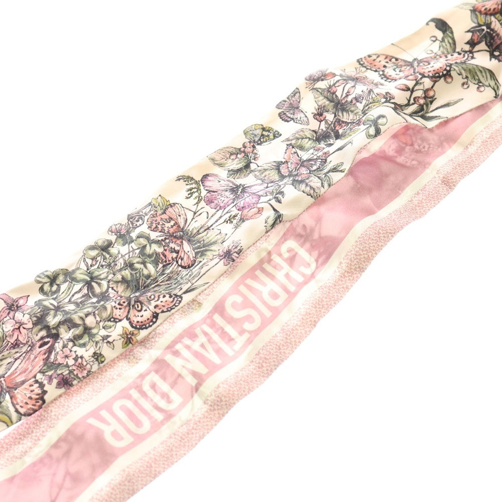 Christian Dior(クリスチャンディオール) ミッツァ シルクスカーフ 花柄 ピンク