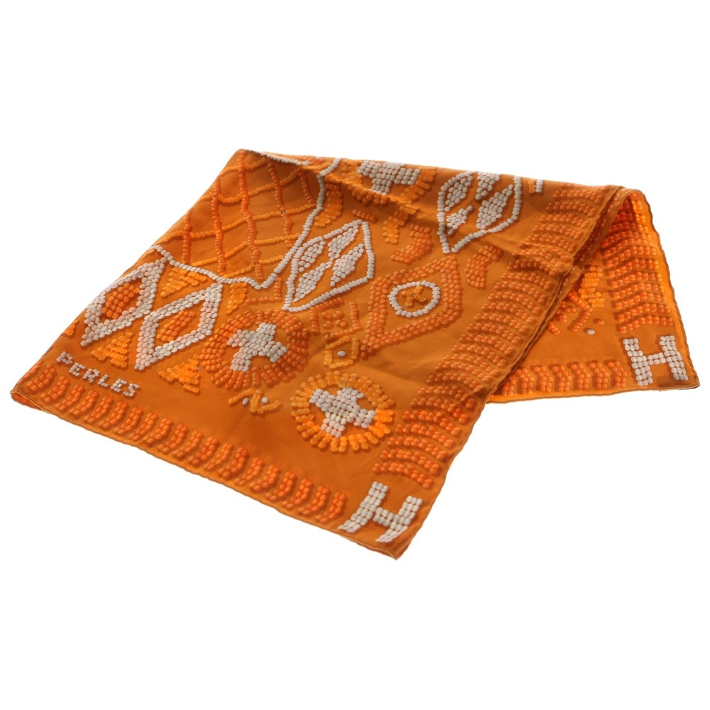 HERMES(エルメス) カレ70 KELLY EN PERLES シルクスカーフ オレンジ レディース