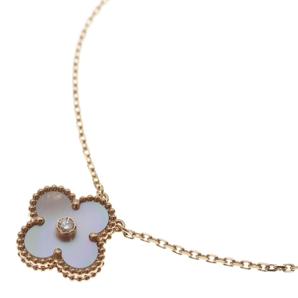Van Cleef & Arpels(ヴァンクリーフアンドアーペル) ヴィンテージアルハンブラ ピンクシェル ダイヤモンド ネックレス ピンクゴールド Au750PG VCARPMOP00 ジュエリー レディース