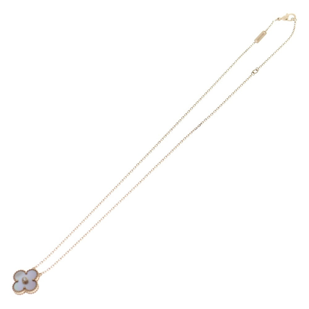 Van Cleef & Arpels(ヴァンクリーフアンドアーペル) ヴィンテージアルハンブラ ピンクシェル ダイヤモンド ネックレス ピンクゴールド Au750PG VCARPMOP00 ジュエリー レディース