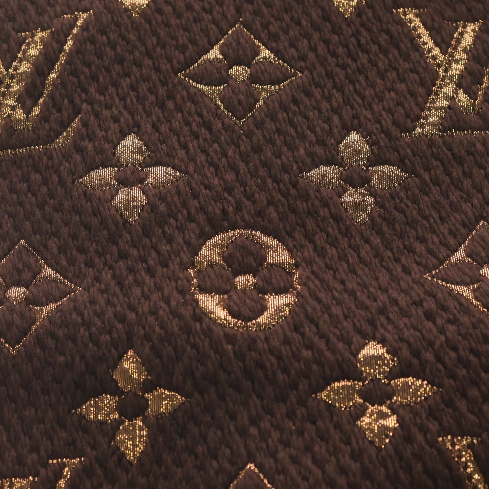 LOUIS VUITTON(ルイヴィトン) エシャルプ ロゴマニア シャイン フリンジマフラー ウール×シルク ブラウン M71383 レディース