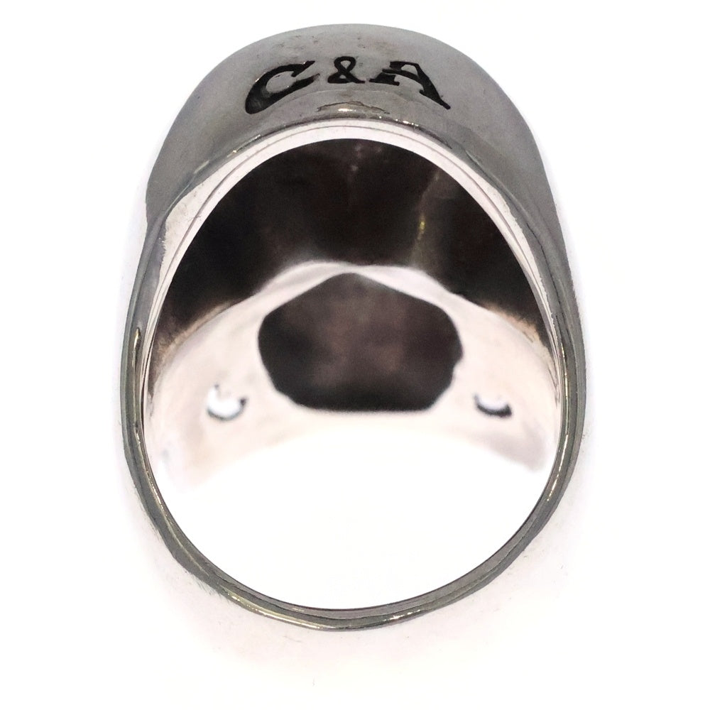 NO BRAND(ノーブランド) スカルリング メレダイヤ 925 シルバー 0.03ct C&A 指輪