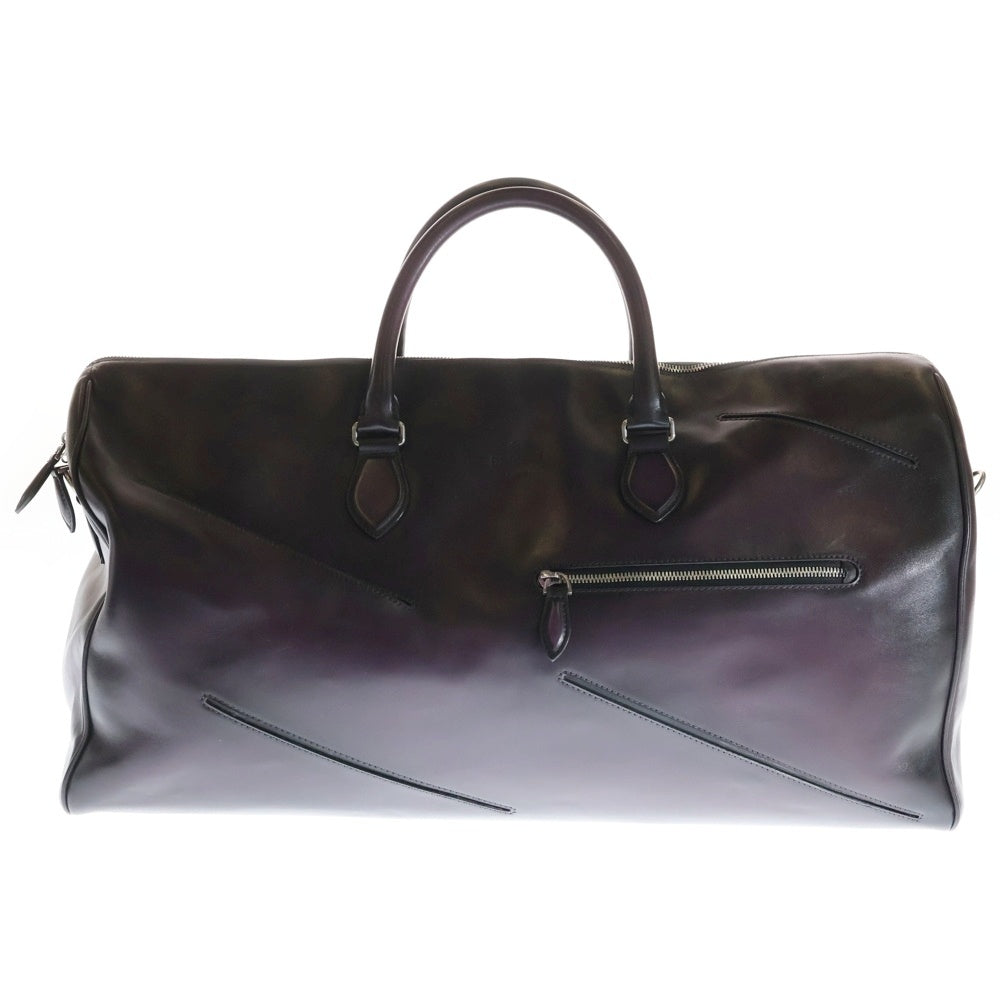 Berluti(ベルルッティ) ジュールオフ GM レザー トラベル ボストン ハンド ショルダーバッグ シルバー金具 ボルドー