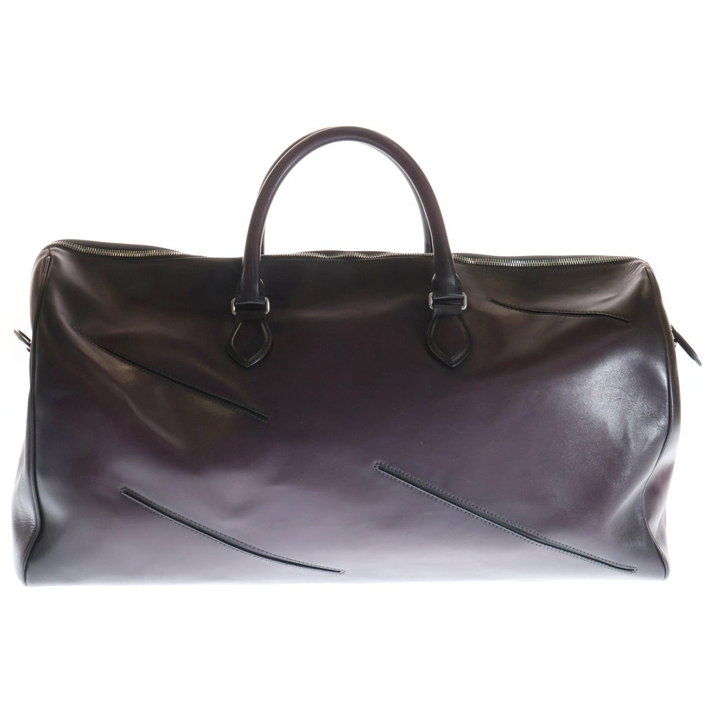Berluti(ベルルッティ) ジュールオフ GM レザー トラベル ボストン ハンド ショルダーバッグ シルバー金具 ボルドー