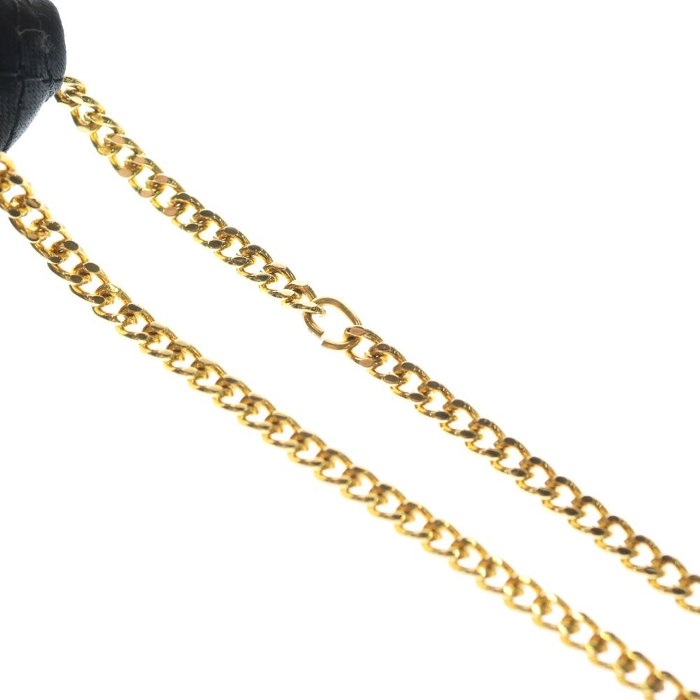 CHANEL(シャネル) マトラッセ ミニバッグ ネックレス ケース 小物入れ ポーチ チェーン ブラック サテン ゴールド金具 レディース