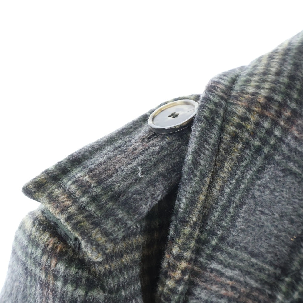 BOTTEGA VENETA(ボッテガヴェネタ) チェック総柄 ダブルブレスト チェスター ロングコート グレー 482661